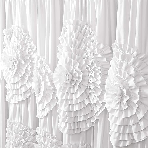 Miniatura 4 de Lush Decor cortina de regadera Serena, 100% poliéster, Blanco, Estándar