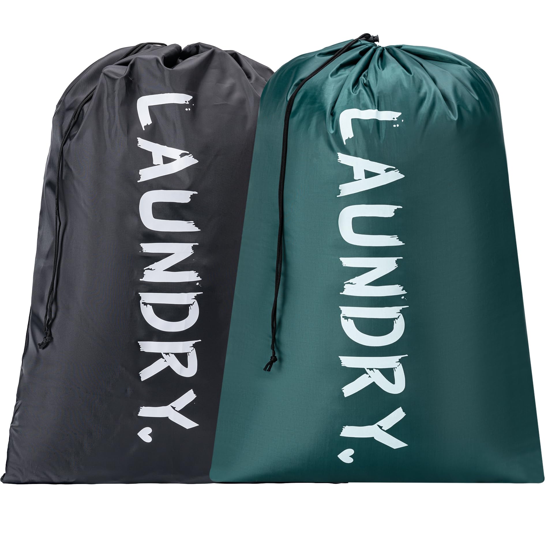 Photo 1 of 2 Pack 28" x 40"Travel Laundry Bag, Machine Washable Dirty Clothes Organizer with Drawstring,Large Enough to Hold 4 Loads of Laundry, Easy Fit a Laundry Hamper or Basket Travel Essentials