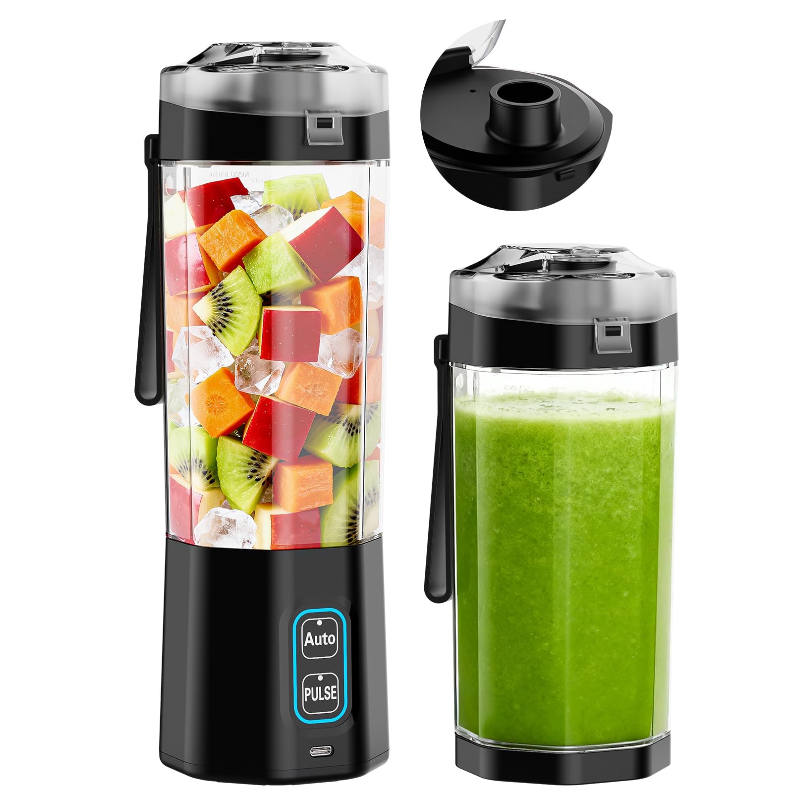 GVODE Personal Blender Portable Blender for-Smoothies Shakes Food Prep and Frozen Blending 24oz Large Capacity BPA Free Leakproof-Lid
