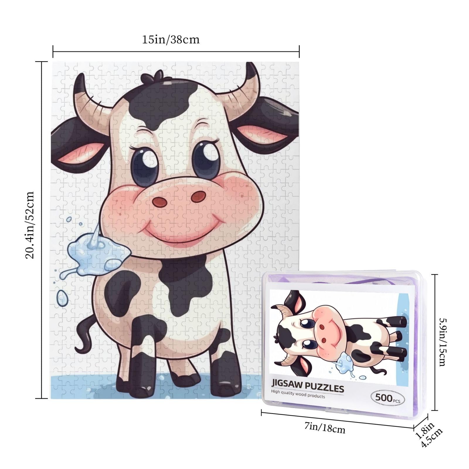 Floral Cow Jigsaw Puzzle 500 Pieces | Quilling Art Design, Adult Difficulty - View #12