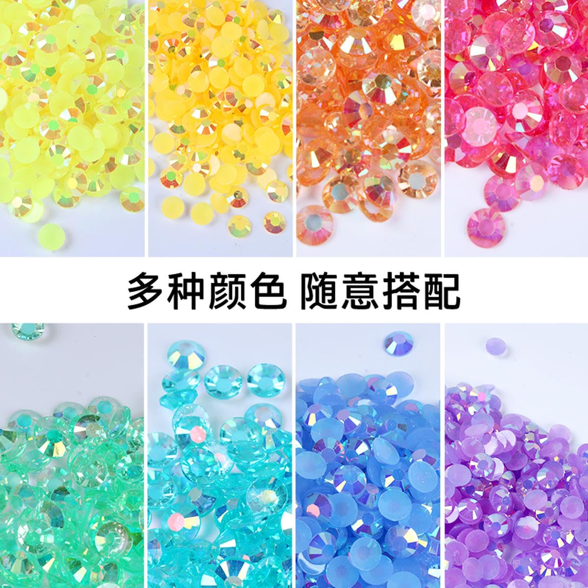 3000 Strass In Resina 4 Mm - Glitterati Con Fondo Piatto Per Decorazioni Fai Da Te - Foto 8