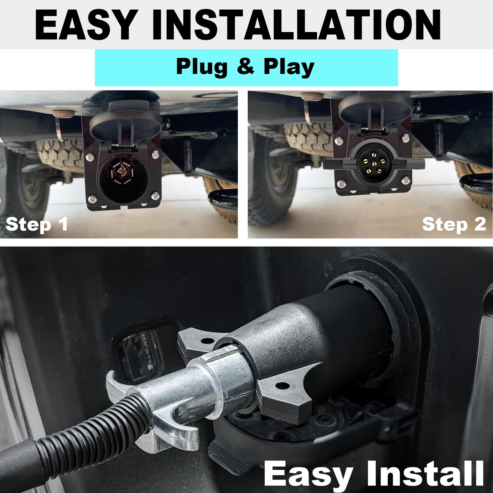 Amazon.co.jp: CXTM 7 Pin to 6 Pin Trailer Plug Adapter, 7RV