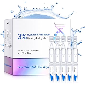3% Hyaluronic Acid Serum Ultra-Hydrating Vials, 30 Pack Skin Repair Hyaluronic Acid Tubes, Single-Use Anti-Aging serum for face Wake Nature Perfection Tubes Vials#2