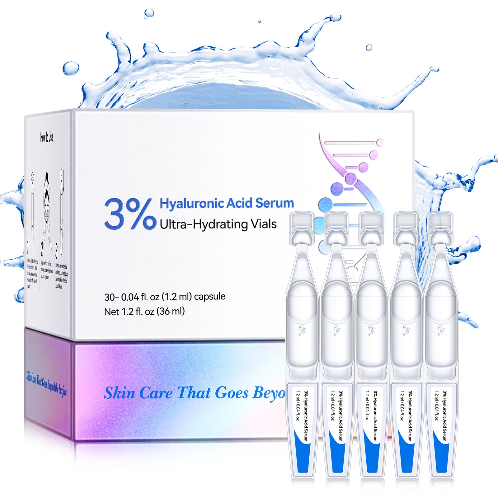 Amazon.com: 3% Hyaluronic Acid Serum Ultra-Hydrating Vials, 30