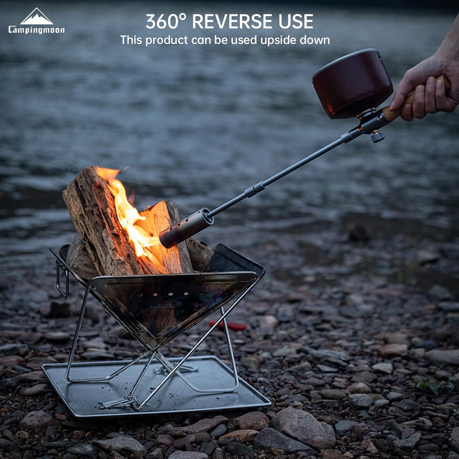 Campingmoon Kitchen Blow Torch for Cooking Flame Adjustable Butane Torch Camping Gas Torch for Outdoor Charcoal Starter BBQ, Baking, Brulee, DIY