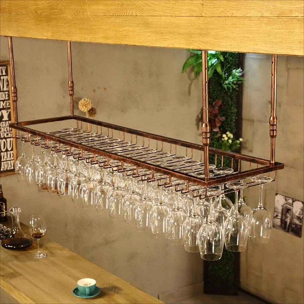 Casier à vin rétro pour salon et cuisine étagère suspendue porte-verre