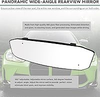 Vista 4 de NTNEV Espejo retrovisor grande de 12 x 3.5 pulgadas, espejo retrovisor panorámico antirreflejo, espejo retrovisor panorámico de gran angular