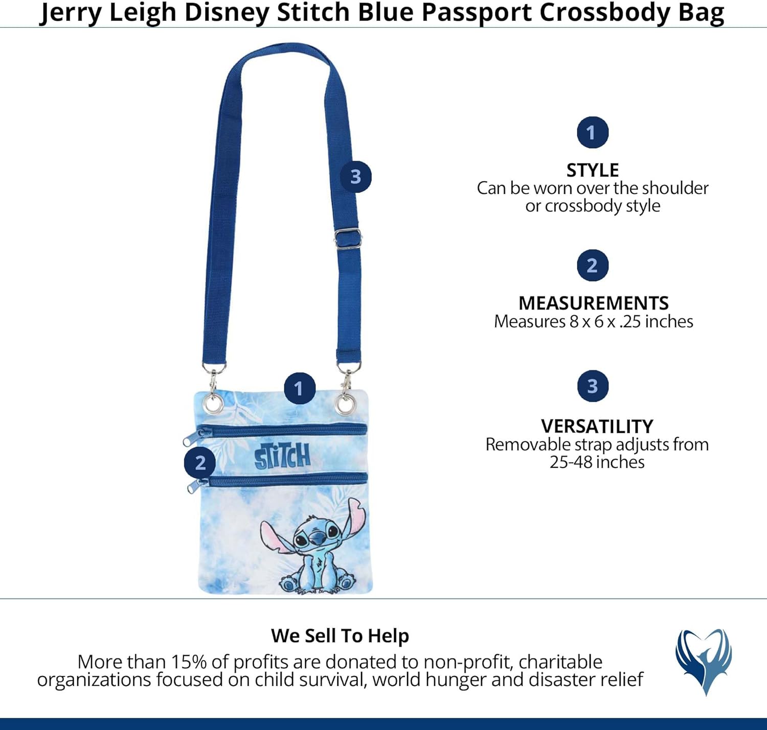 Disney Passport Bag Crossbody Travel Stitch Sitting - Image 7