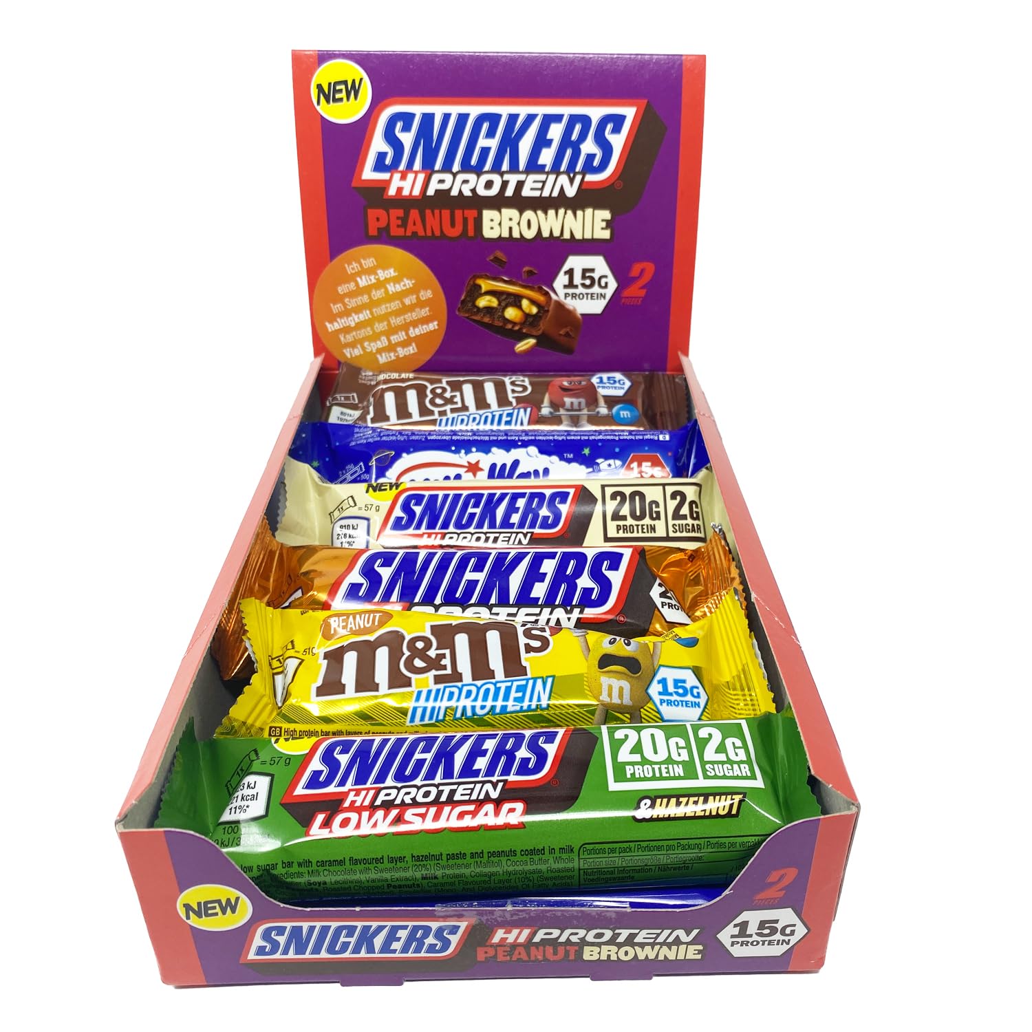 Snickers, Mars, M & M, Bounty, Milky Way Protein Bar Eiweiß Riegel Mix Box, 12 Riegel + GAMER SUPPS Traubenzucker (Best Of Mix, 12 Riegel) Geschenk für Sportler und Fitness