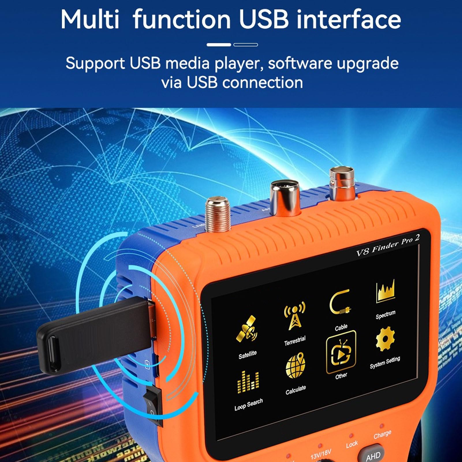 2 in 1 Satellite e TV Signal Finder LCD Digital Satellite Finder