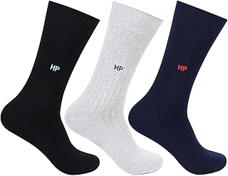 Hush Puppies Men’s Cotton Crew Length Socks (Free Size) – Multicolor Pack of 3 | Comfortable, Breathable & Durable Daily W... Price In India