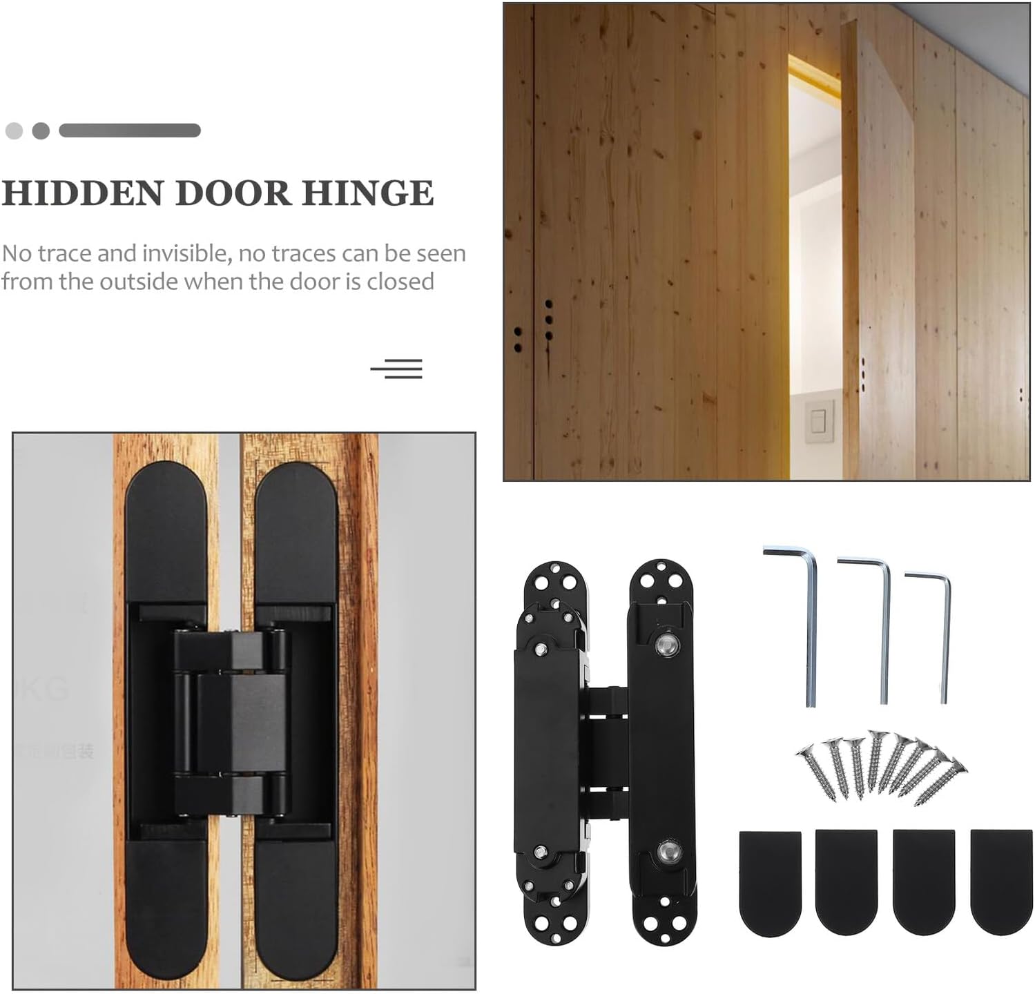 Adjustable Heavy Duty Invisible Door Hinge Metal Concealed Multi- Joint for Home Doors 40kg Load-Bearing Accessories