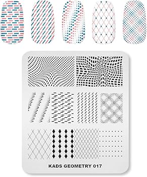 ネイルプレート Amazon | KADS ネイルプレート ストライプ チェック スタンプネイル