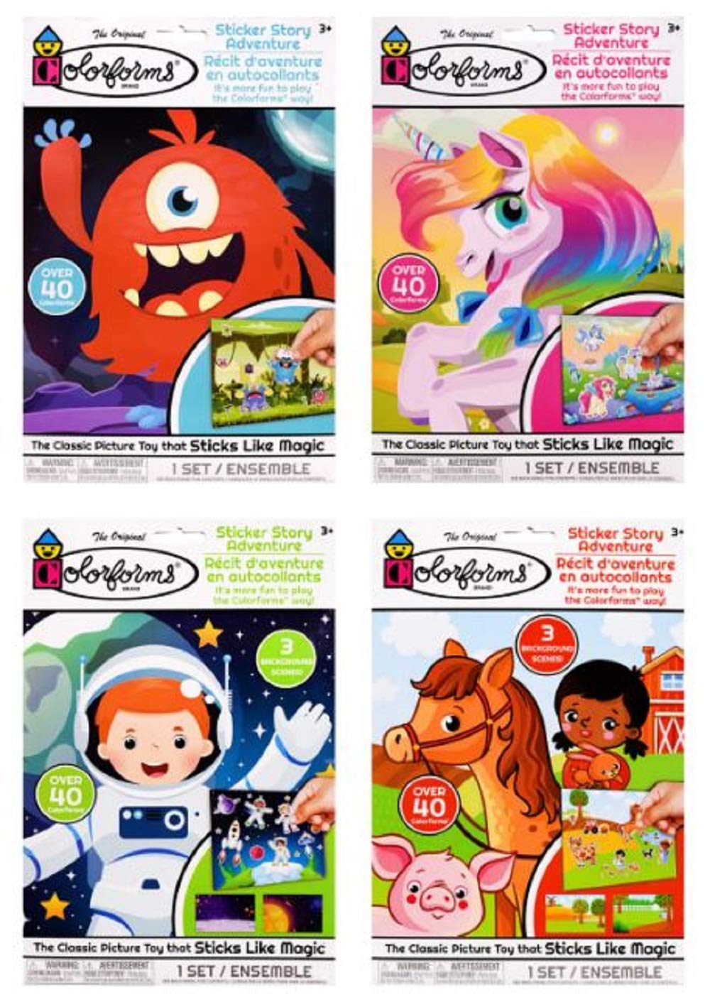 Peachtree PlaythingsThe Original Colorforms Sticker Story Adventures, 4-Set Bundle