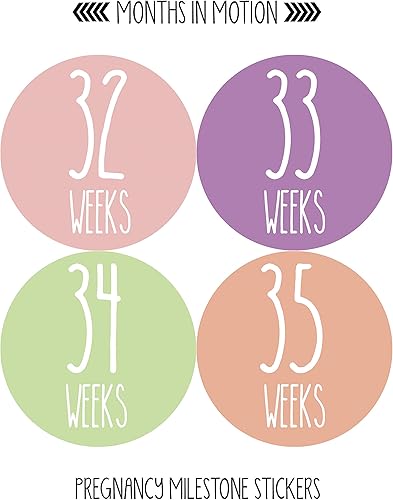 Miniatura 7 de Adhesivo semanal para el crecimiento del embarazo, de semana a semana, embarazada, esperando fotos, recuerdo de maternidad, panza de bebé,