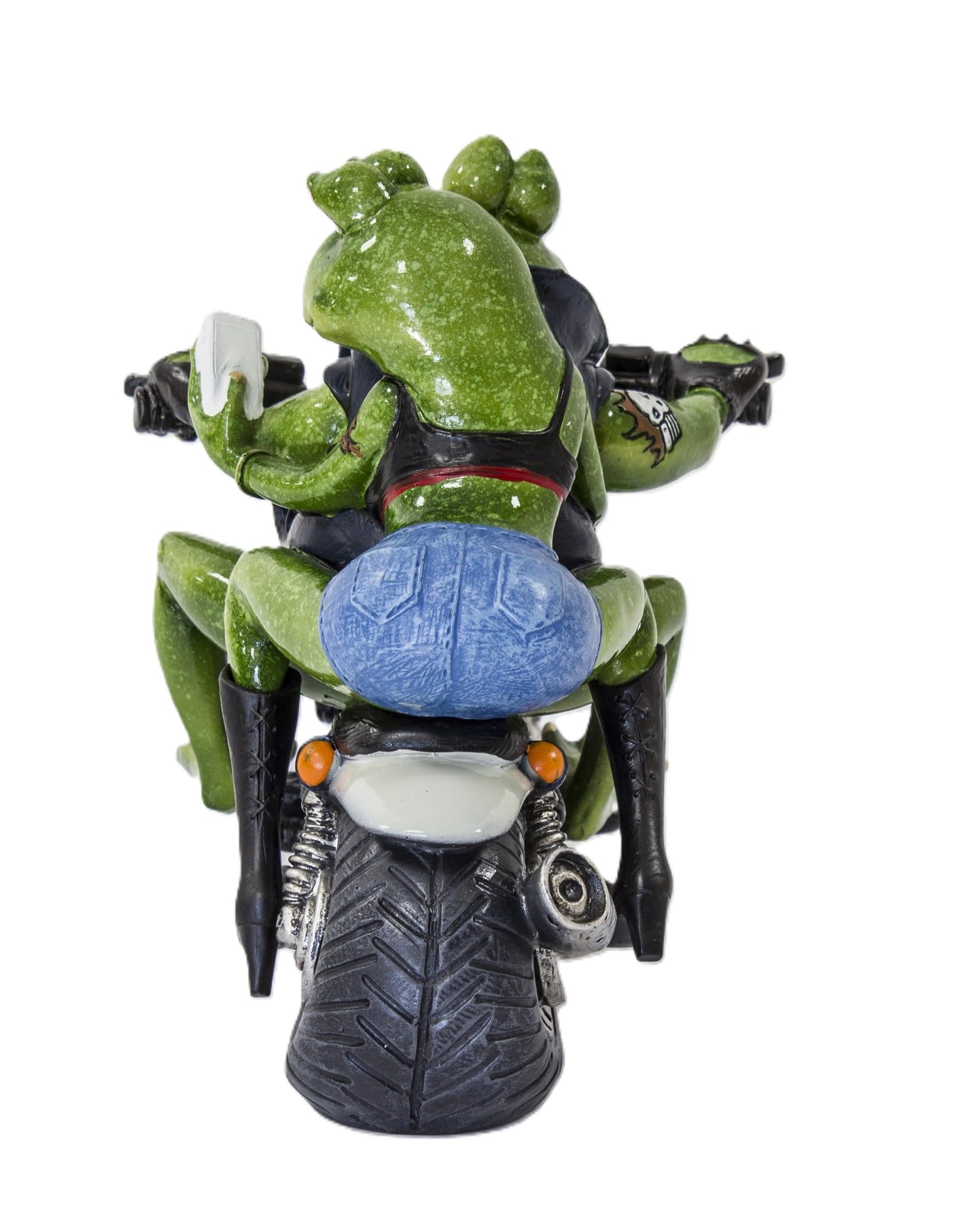 Frosch Figuren | Lustige handbemalte Dekofigur Polyresinoriginelle | Geschenkidee für Sammler & Humor-Fans (Frösche Motorradfahrer / 19x24x14,5 cm)