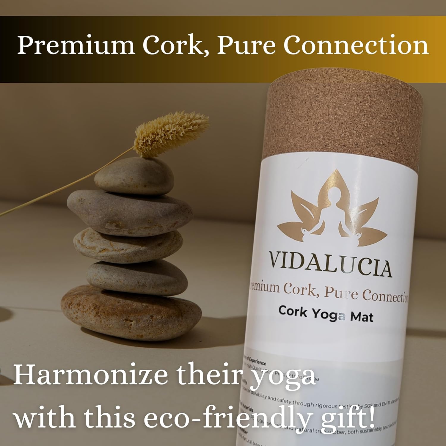 Cork Yoga Mat - 5mm Extra Large 72"x26" Non-Slip Yoga Mat with FSC Certified Portuguese Cork & Natural Rubber Base – Hot Mat for Home & Studio – yoga mat cork - Image 9