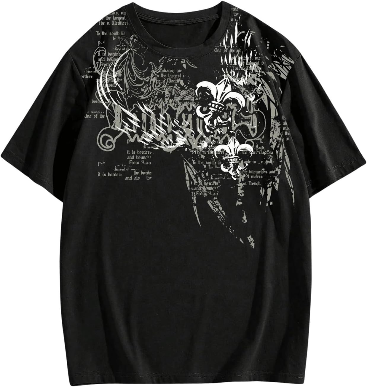 SOLY HUX Men's Graphic T Shirts Short Sleeve Crew Neck Tees Gothic Tops Streetwear