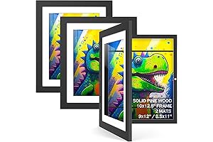 3 Pack Picture Frames with Optional Mats, Keepsake Storage Frames for Kids...