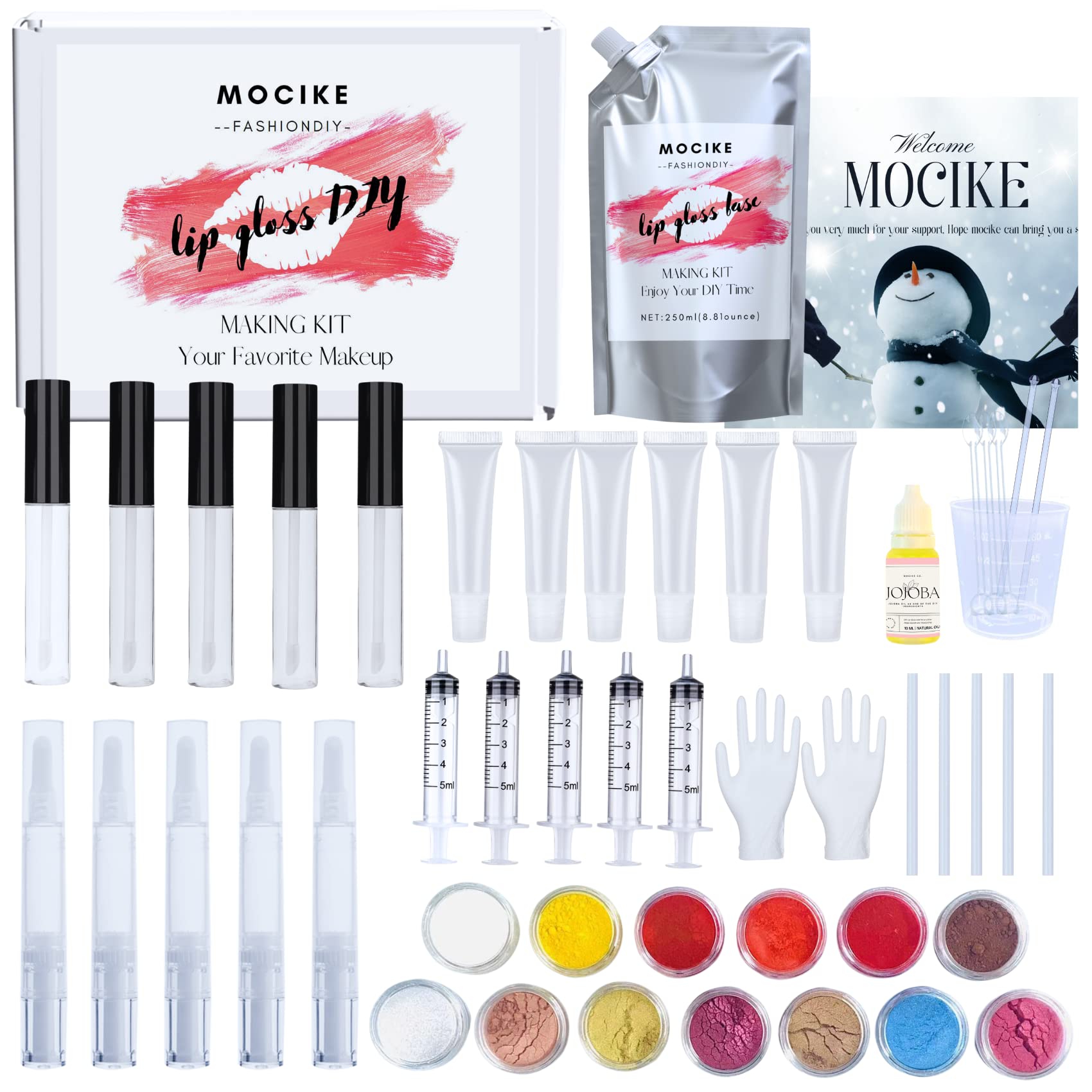 MOCIKE DIY Lip Gloss Making Kit - 26 Pcs DIY Lip Gloss Set Make Your Own Lip Gloss