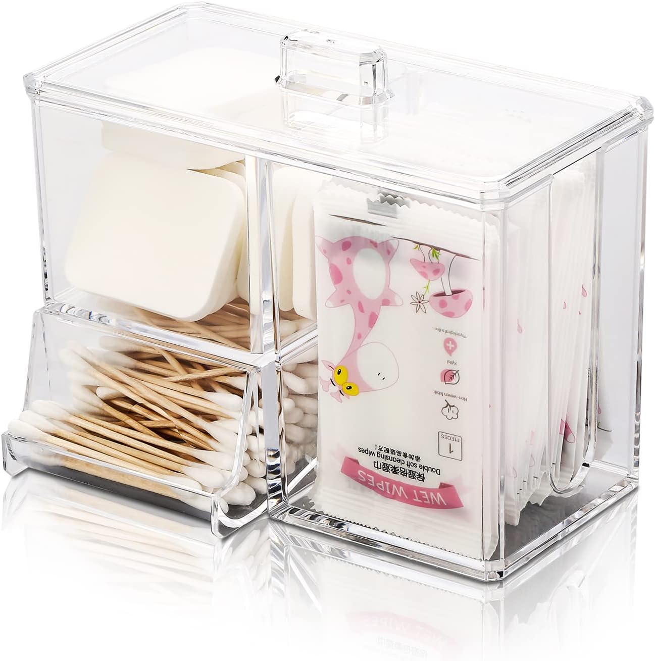 Sittattiss Cotton Swab Holder Qtip Storage Organizer