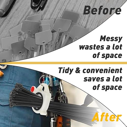 Miniatura 7 de 3PCS Zip Tie Organizer - Light Plastic Cable Tie Holder for Efficient Cable Management - Reusable Zip Ties Holder for Easy and Neat Organization