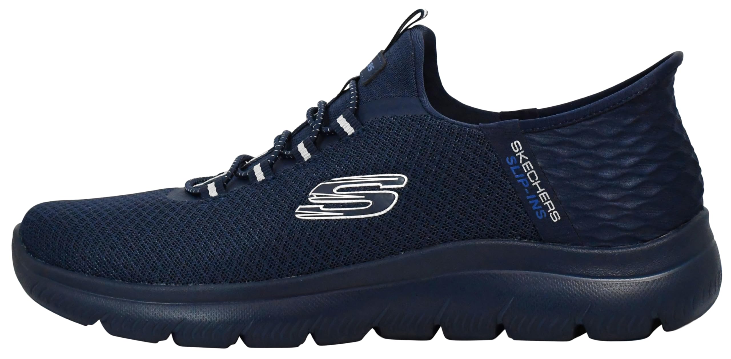 Skechers Summits High Range Hands Free Slip-in Baskets pour hommes à enfiler, bleu marine/bleu, 10 Wide
