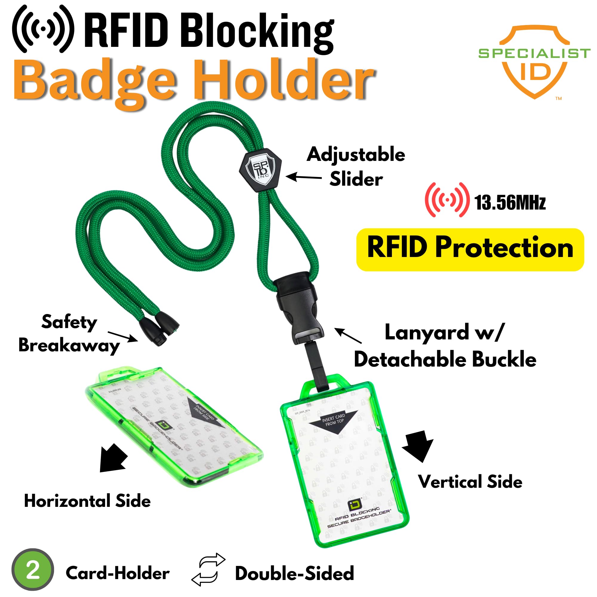 Specialist ID Heavy Duty Lanyard et Identity Stronghold 2-card RFID pour badge violet