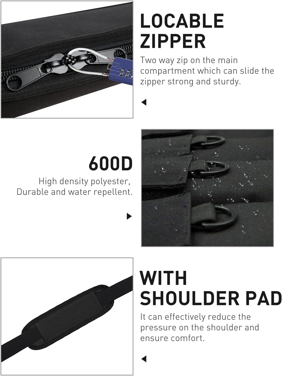 Soft-Rifle-Case Scoped-Range Gun-Bag Shooting-Storage - with 5 Pouches Heavy Duty Rifle Bag for Hunting Sports Transpo Black 34 inch - Image 4