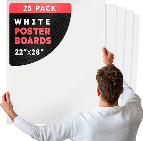 Miniatura 60 de Hygloss Tablero grande de póster de 22 x 28 pulgadas, 100 tableros de póster de colores neón surtidos a granel, 10 puntos de grosor, papel de póster