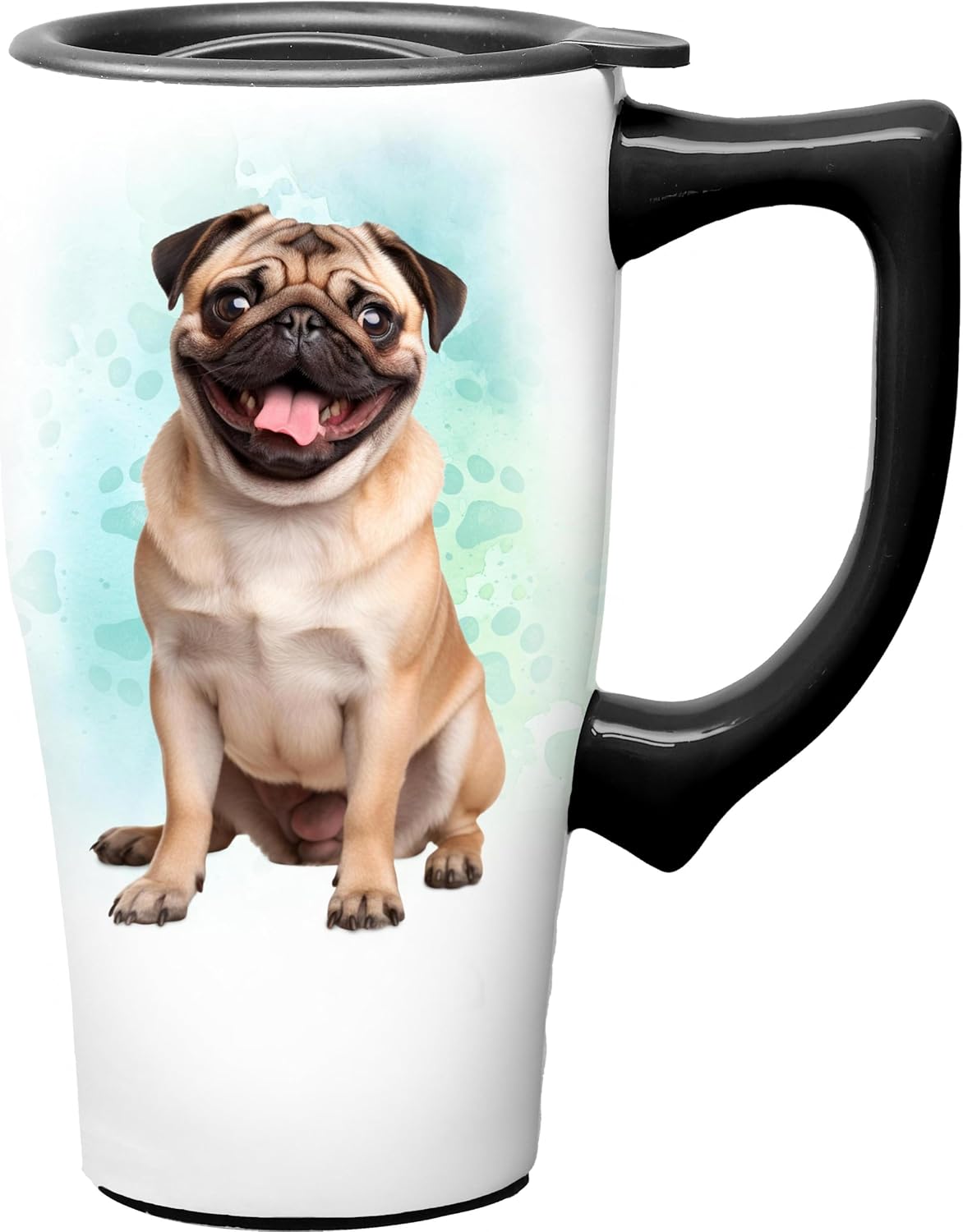 Spoontiques Poodle Ceramic Travel Coffee Mug with Lid and Handle - Spill Proof Lid - Double Walled Mug for Hot and Cold Beverages - Microwave and Dishwasher Safe image 5