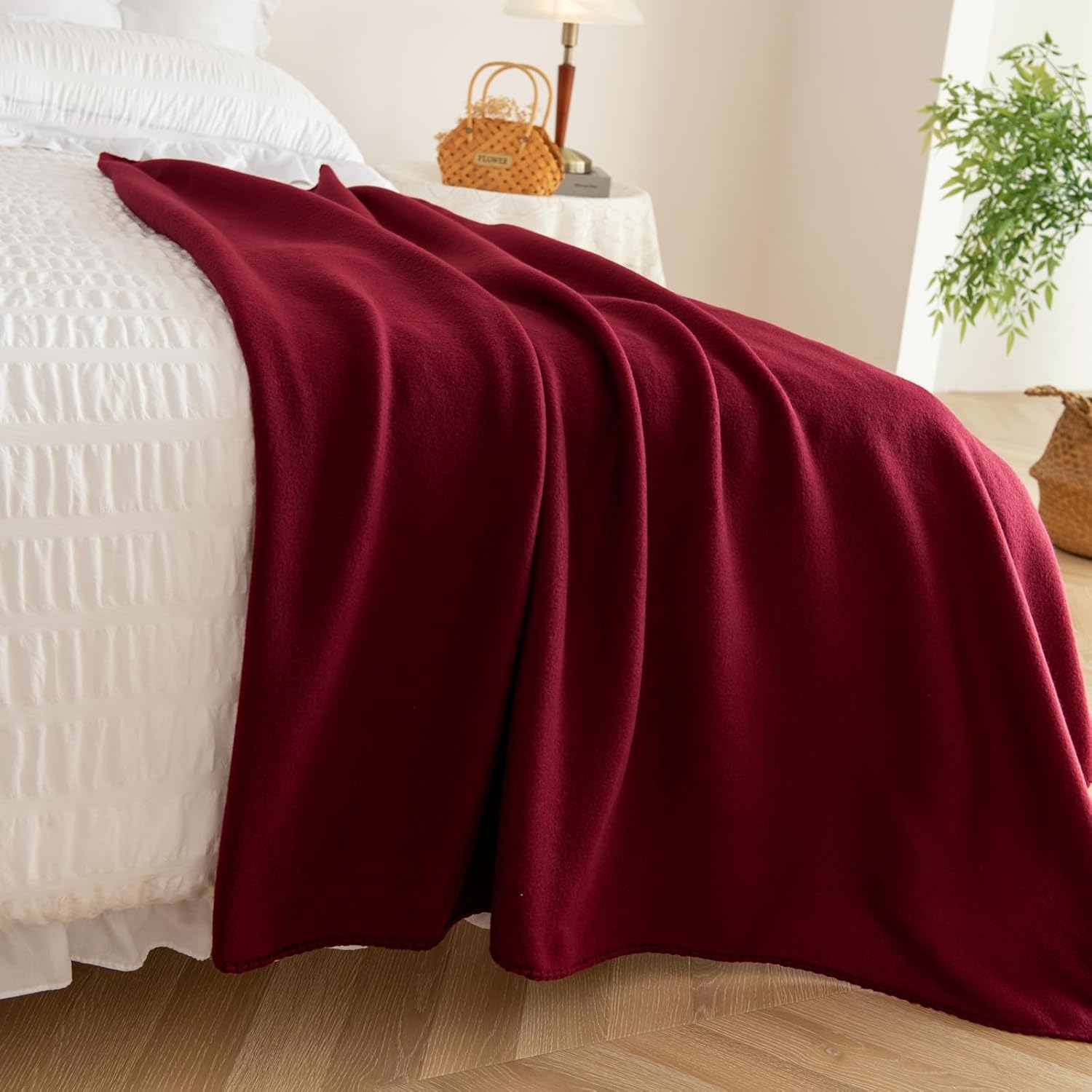 CAI TENG Fleece Throw Blanket 6 Pack Blankets Bulk Soft Lightweight Kid Blanket Cozy Small Blanket 50 x 60 Solid Pet-Friendly Bed Sofa Couch Fleece Fabric Travel Wedding Outdoor Burgundy - Image 6