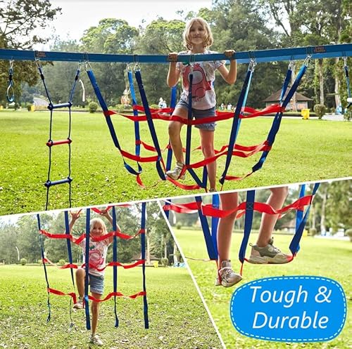 Lily's Things Cargo Net Attachment | Double Slackline Accessories Ninja Slackline Accessories With Our Double Slackline Course Sets Or Climbing Wall Single Line Slacklines Playground Equipment Outdoor #TOP1