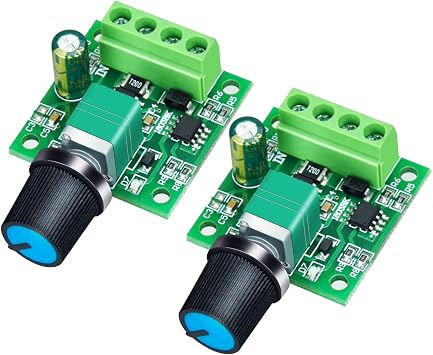 PWM Low Voltage DC Motor Speed Controller 1.8V 3V 5V 6V 12V 2A 24W Adjustable Driver Switch 2Pack