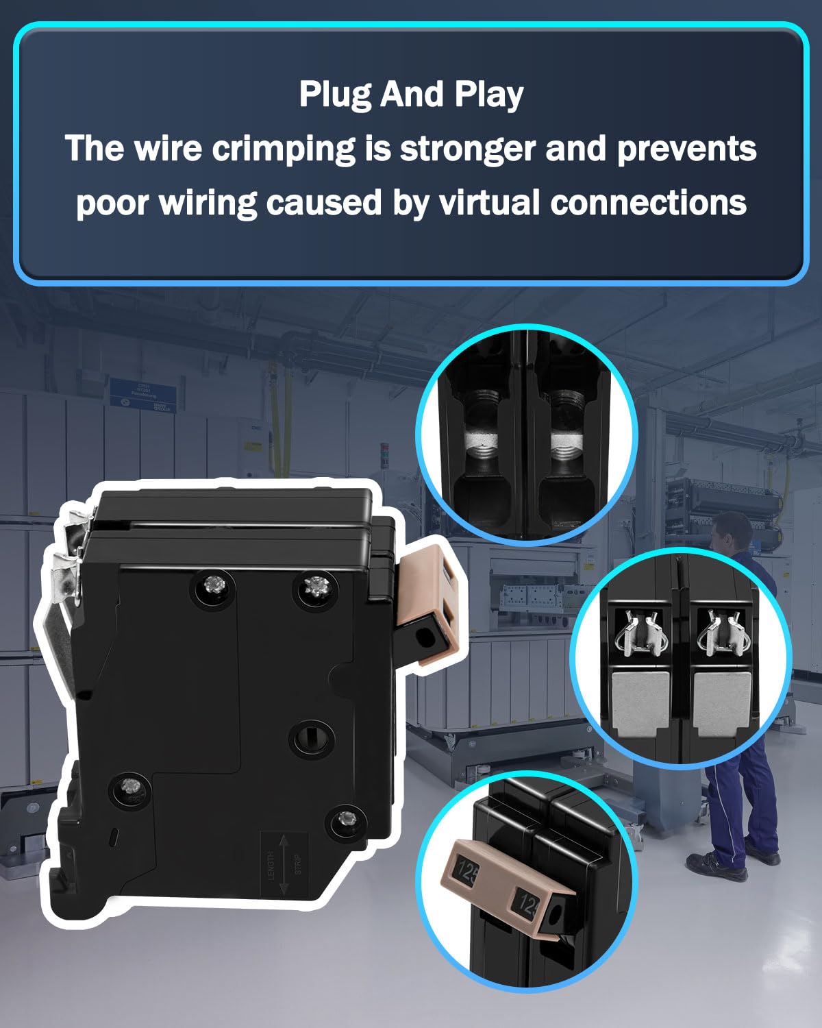 2125 2-Pole 125-Amp Circuit Breaker, 125 AMP Breaker Fit for Cutler Hammer Load Centers, 120/240V, Plug-in