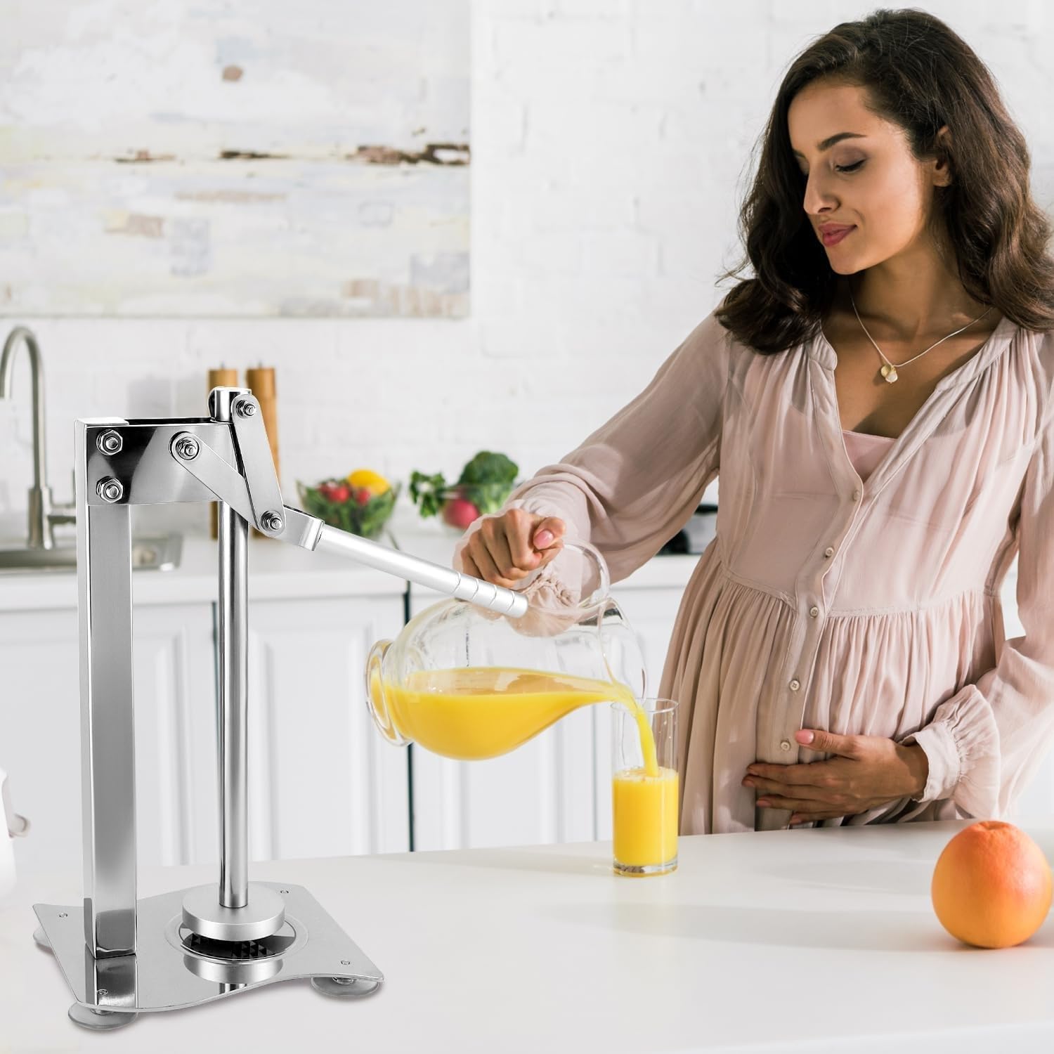 Exprimidor manual de frutas y triturador de nueces, exprimidor de cítricos de acero inoxidable y molinillo para uso en escritorio