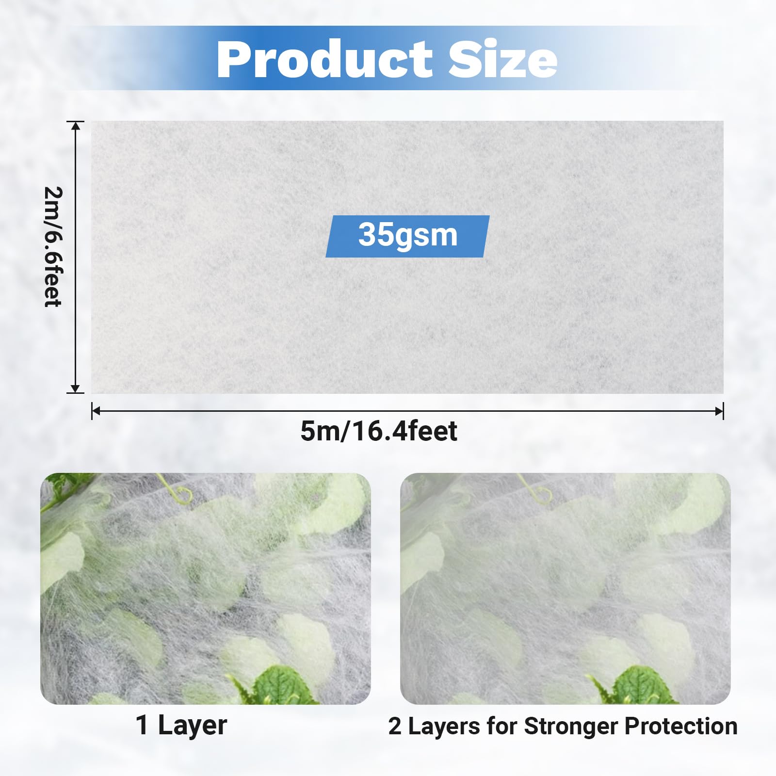 Prime Garden® 50 g/m² Telo in tessuto non tessuto antigelo per giardino, protezione invernale