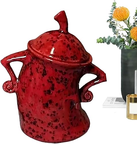 Miniatura 2 de Recipiente con actitud, tarro grande de cerámica con tapa, lindo tarro creativo de almacenamiento de alimentos con hermético para café, té, azúcar y