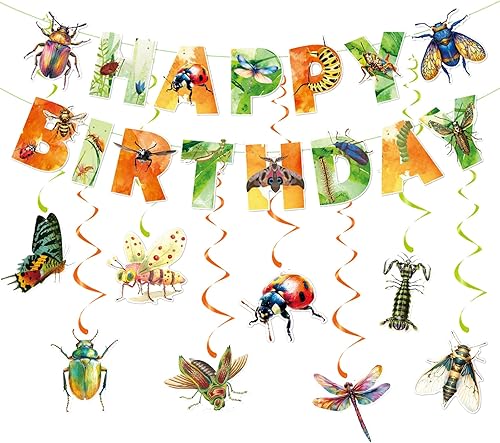 Vista 7 de Zwiebeco Decoración de fiesta de feliz cumpleaños, banderín, guirnalda de banderines, kit de abanico de papel para niños, Capitán América