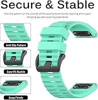 Vista 4 de Miimall Correa de silicona compatible con Garmin Fenix 7X, correa de reloj deportivo suave para mujeres y hombres, correa de repuesto flexible