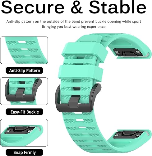 Miniatura 4 de Miimall Correa de silicona compatible con Garmin Fenix 7X, correa de reloj deportivo suave para mujeres y hombres, correa de repuesto flexible para