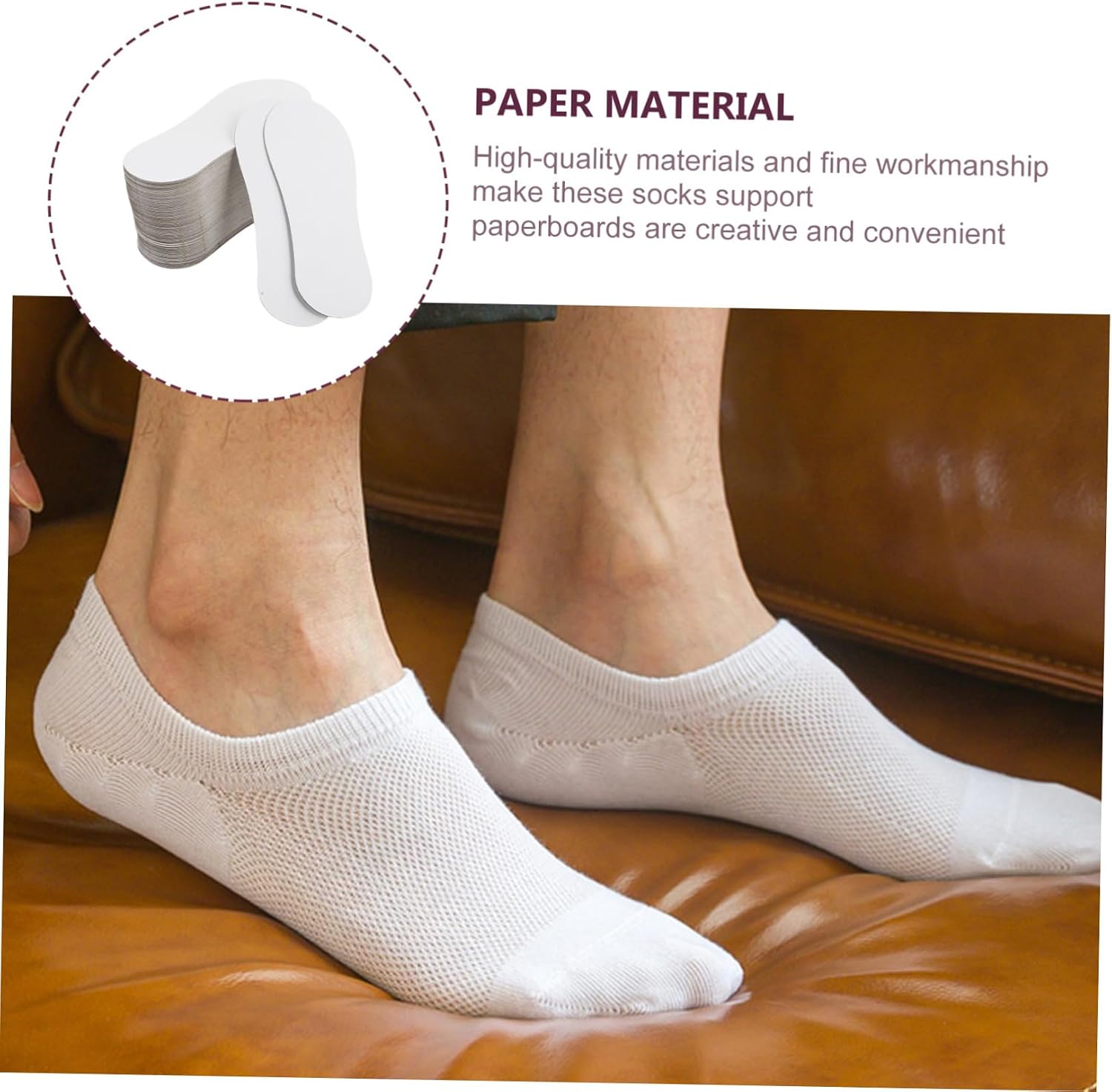 100pcs Sock Holders for Women Low Cut Sock Organizers Durable White Inserts for Neat Storage for Maintaining Shape and Orderliness