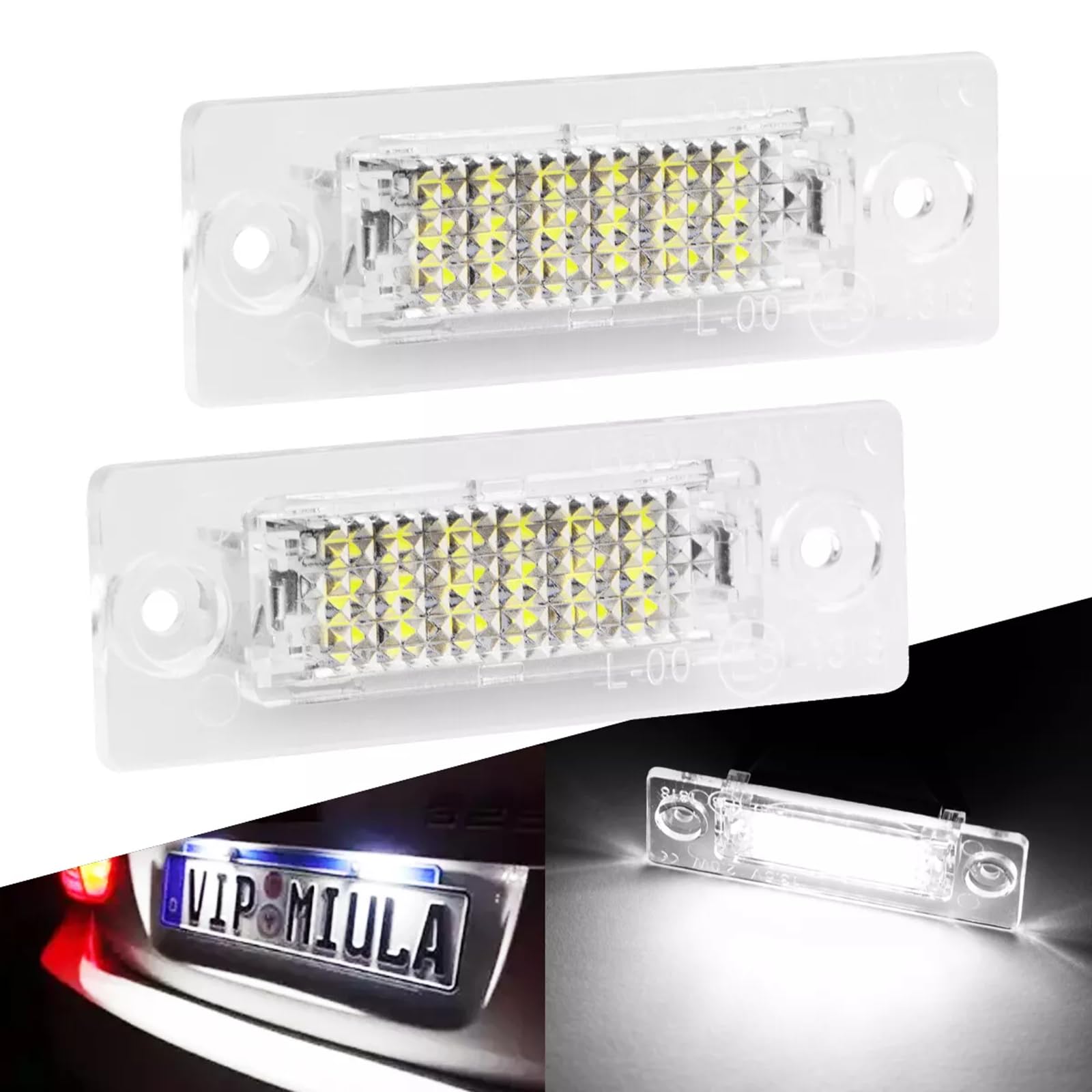 Kennzeichenleuchte Set Für VW Caddy III - 2x Nummernschild Beleuchtung Links & Rechts