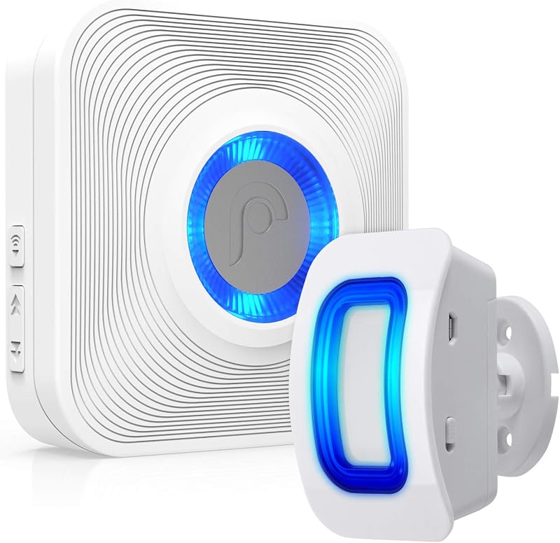 WaveLink Wireless Driveway Alarm Chime, 1 Sensor 1 Receiver | 500 Feet Wireless Range, 58 Tunes 5 Volume Levels, LED Indicators, Motion Detector, Home Business Door Chime Entrance Alert