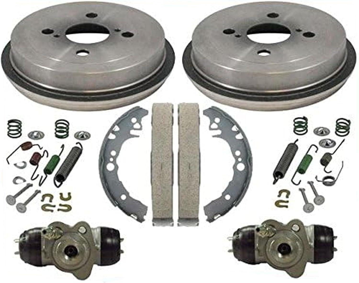 Rear Brake Drums Shoes Spring Kit Wheel Cylinder for Toyota Echo 6Pc 00-05