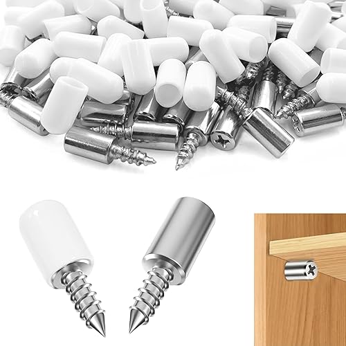 60 Pezzi Supporti Per Mensole,Reggimensola Legno, Perni per Mensole Con