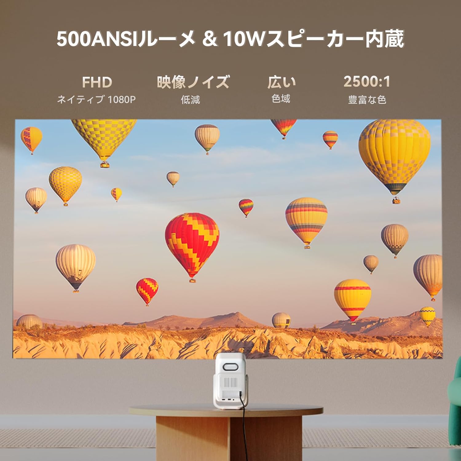 天井】【2025新規・Android TV 11.0搭載】 プロジェクター 500ANSI