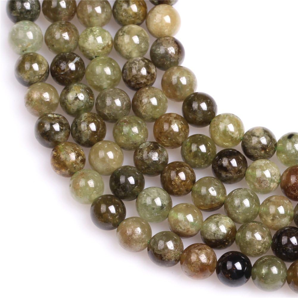JOE FOREMAN 8mm Green Tsavorite Semi Precious Stone Round Loose Beads for Jewelry Making DIY Handmade Craft Supplies 15"
