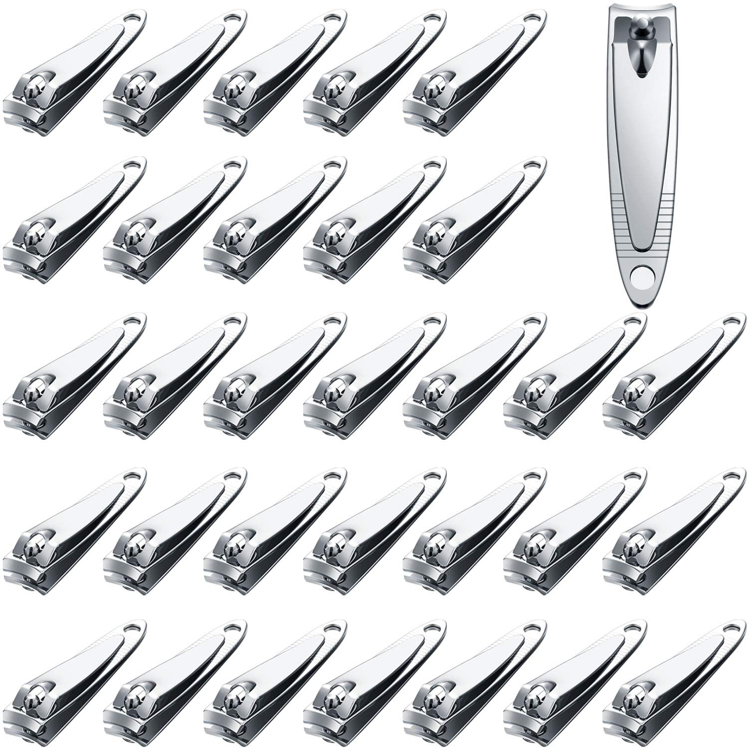 32 Pieces Stainless Steel Fingernail Nail Clipper Bulk