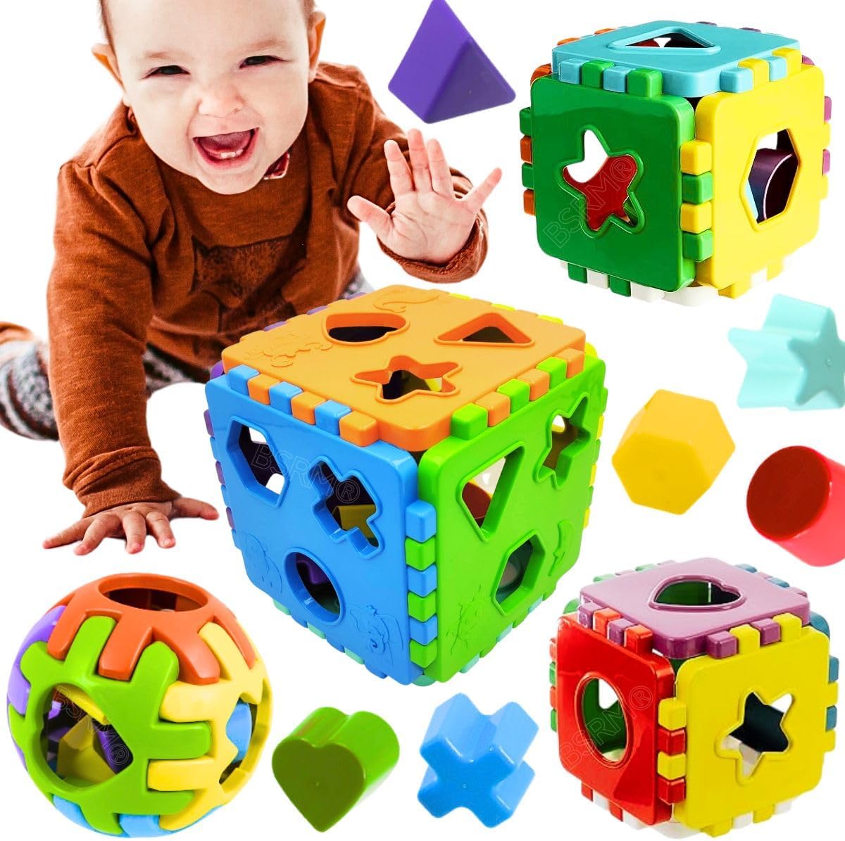 Kit brinquedos educativos para bebê 1 ano Cubo de montar e encaixar ...